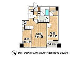 三宮シティタワー 2LDKの間取図画像