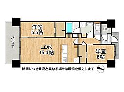 シーフォレスト神戸ルネ六甲アイランドCITY 2LDKの間取図画像