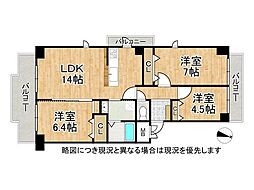 藤和ライブタウン上御影 3LDKの間取図画像