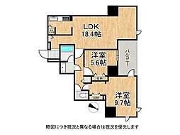 新神戸アパートメント 2LDKの間取図画像