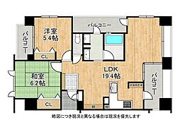 ワコーレ新神戸カデンツァ 2LDKの間取図画像