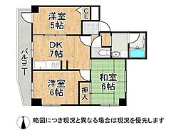 ローレル花隈 3DKの間取図画像