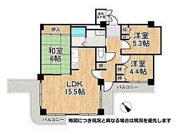 クローバーハイツ三宮 3LDKの間取図画像