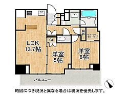 ベイシティータワーズ神戸ＥＡＳＴ　中古マンション 2LDKの間取り