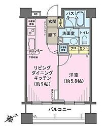 ヒルレジデンス大崎 1LDKの間取図画像