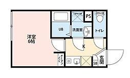 PRIME大崎 1Kの間取図画像