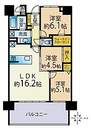 エイリックタウン二日市湯町の杜 3LDKの間取図画像