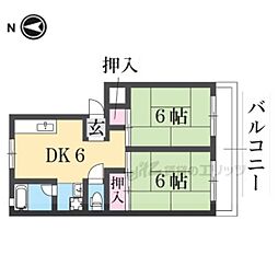 大蓮グリーンマンション 2DKの間取図画像