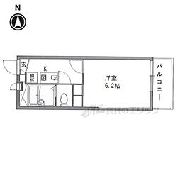 レオパレスオキツモ 1Kの間取図画像