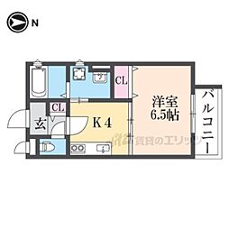 ロータス長瀬 1DKの間取図画像