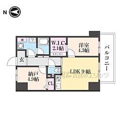 ハイラインV 1LDKの間取図画像
