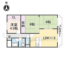 グランドールK 3LDKの間取図画像