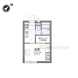 レオパレスセレンコート高井田 1Kの間取図画像
