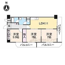 サンメゾン 3LDKの間取図画像
