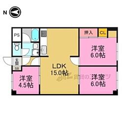 シャトー寿楽 3LDKの間取図画像