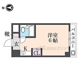 エクセルシオール長田 ワンルームの間取図画像