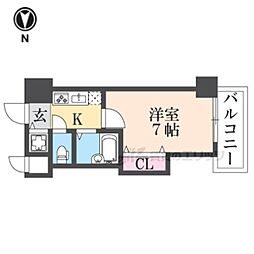 CITYSPIRE布施 1Kの間取図画像