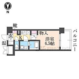 CASSIA高井田ノースコート 1Kの間取図画像