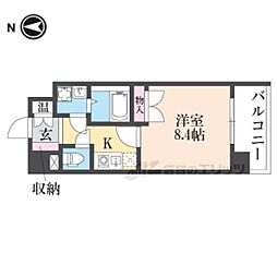 CASSIA高井田ノースコート 1Kの間取図画像