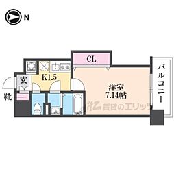 Luxe布施駅前 1Kの間取図画像