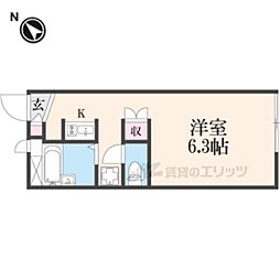 レオパレス菱屋西 1Kの間取図画像