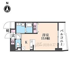 ビバス茨木 ワンルームの間取図画像