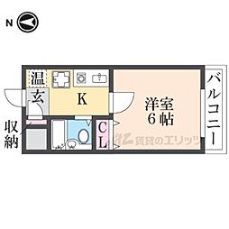 リバティーライフ 1Kの間取図画像