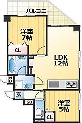 間取図画像 2LDK