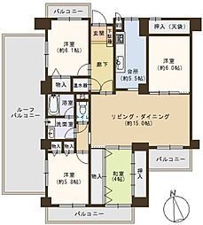 宝塚売布コーポラス 4LDKの間取図画像