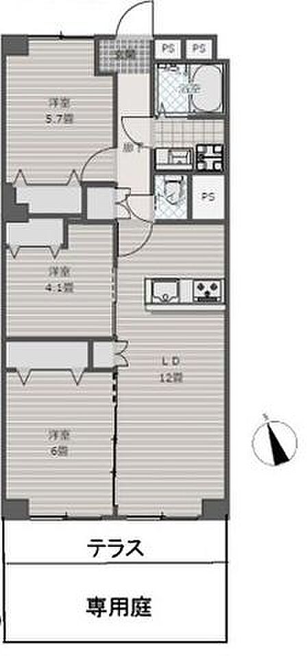 2SLDK 間取り