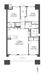 エスリード西宮甲陽園3番館Hills 3LDKの間取図画像