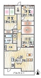 西宮仁川町パークハウス 2SLDKの間取図画像