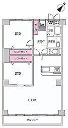 日商岩井芦屋マンション 2LDKの間取図画像