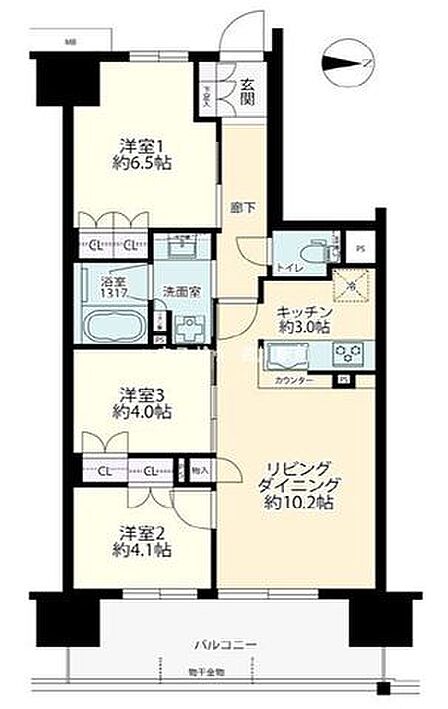 3LDK 間取り