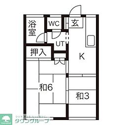 エステート・八千代 2Kの間取図画像