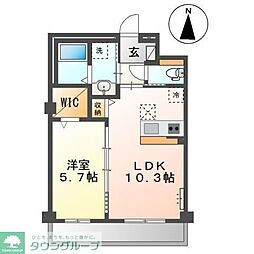 仮称)草加市花栗マンション新築工事 1LDKの間取図画像