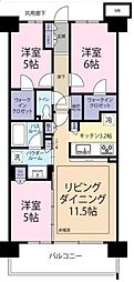 シティテラス越谷レイクタウン 3LDKの間取図画像