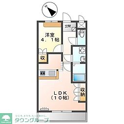 リバーウィンド 1LDKの間取図画像