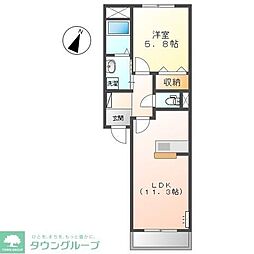 ルミナス 1LDKの間取図画像