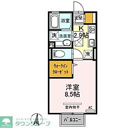プランドールブリエC 1Kの間取図画像