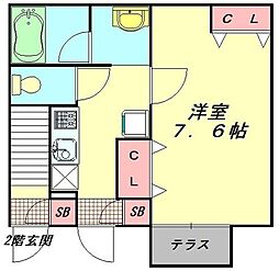 カーサ宮代 1Kの間取図画像