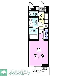 コモディモンテ 1Kの間取図画像