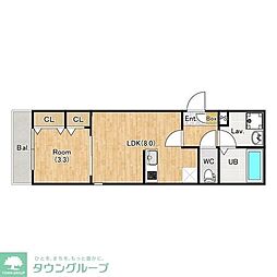 ジーメゾン見沼島町セレナータ 1LDKの間取図画像
