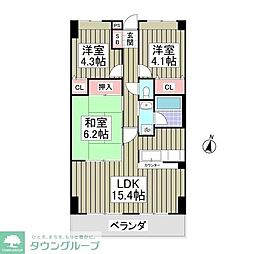 ヴィバーチェ武里 3SDKの間取図画像