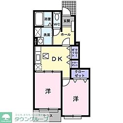 フローラーリア2 2DKの間取図画像