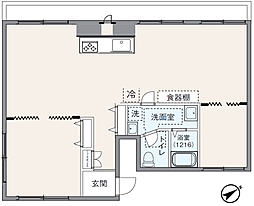 パークまなづる ワンルームの間取図画像