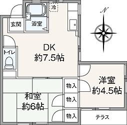 キャッスルカームヒルズ 2DKの間取図画像