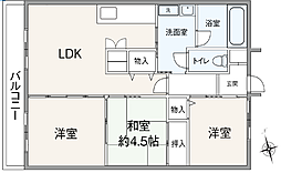 プレステージ東高松 3LDKの間取図画像