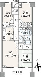 夏島パークハウス 3LDKの間取図画像