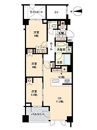 パークホームズ文京小日向ザレジデンス 3LDKの間取図画像